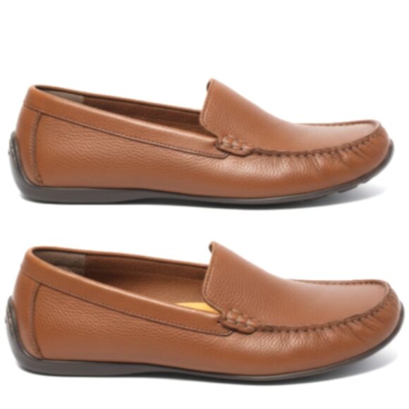 NEW Tommy Bahama Amalfi Mens 10D Tan Brown Leather Moccasin Loafers TB7S00145
